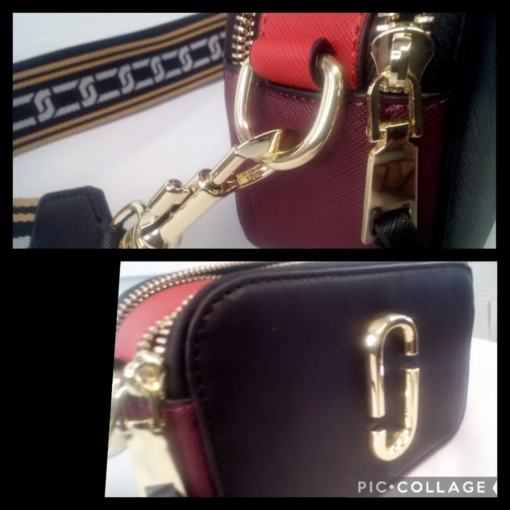 Marc Jacobs Black and Burgundy Crossbody Bag - Picture 2 of 7